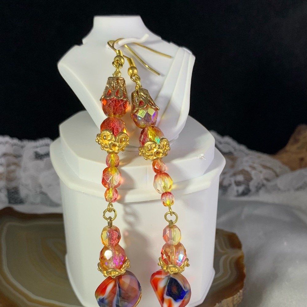HANDCRAFTED MURANO GLASS CRYSTAL EARRINGS